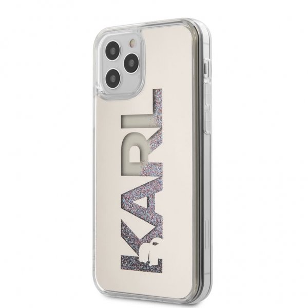 iPhone 12 Pro Max Skal Liquid Glitter Karl Silver