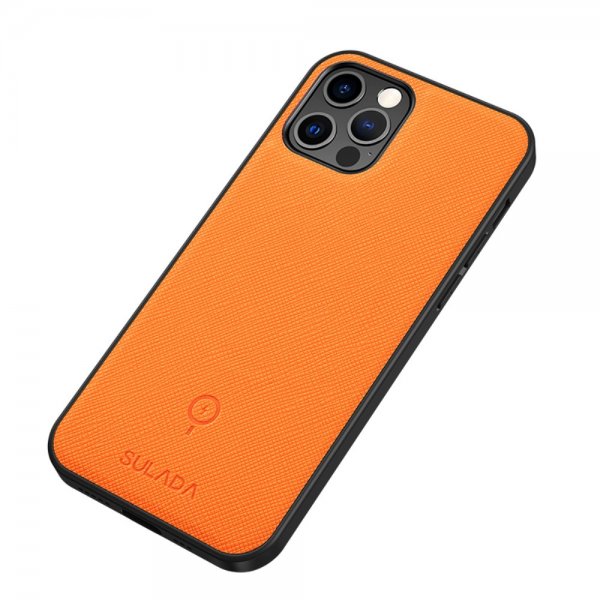 iPhone 12 Pro Max Skal med Metallplatta Orange