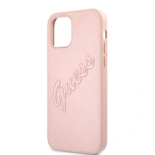 iPhone 12 Pro Max Skal Saffiano Vintage Script Roseguld