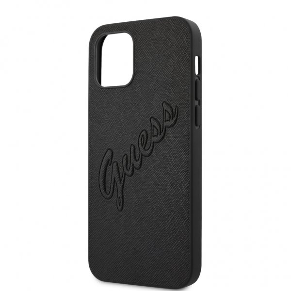 iPhone 12 Pro Max Skal Saffiano Vintage Script Svart