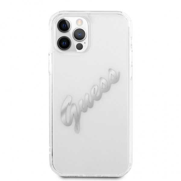 iPhone 12 Pro Max Skal Vintage Script Silver Klar