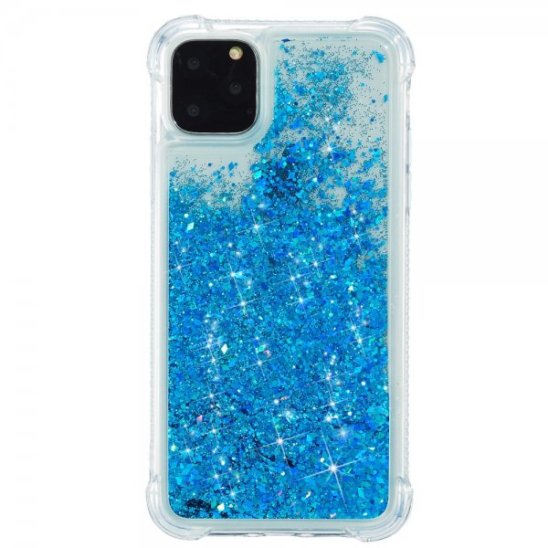 iPhone 12 Mini Skal Flytande Glitter Blå