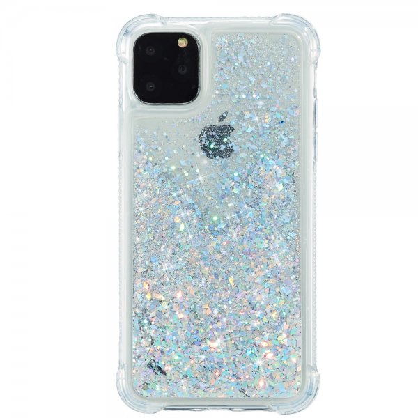 iPhone 12 Mini Skal Flytande Glitter Silver