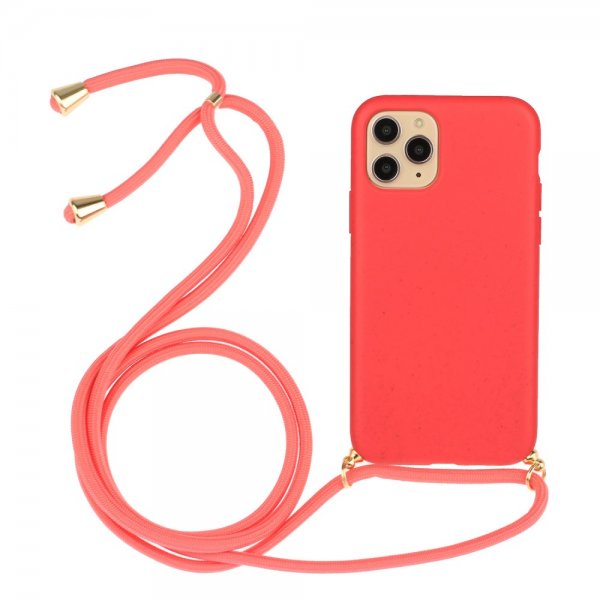 iPhone 12 Mini Skal med Strap Röd