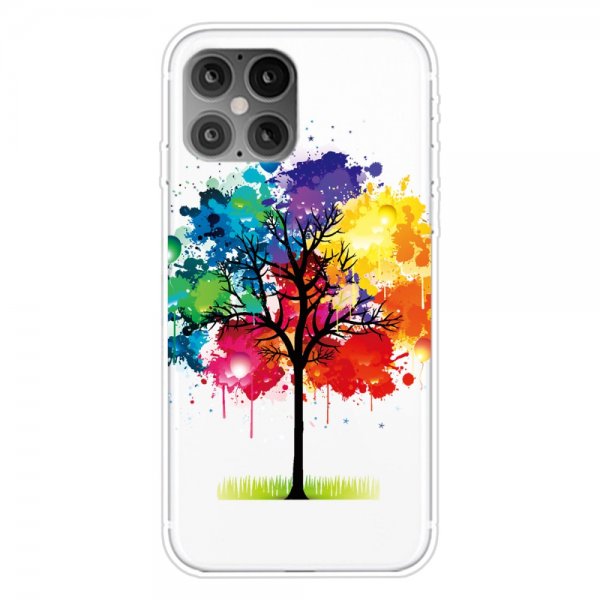 iPhone 12 Mini Skal Motiv Färgglatt Träd