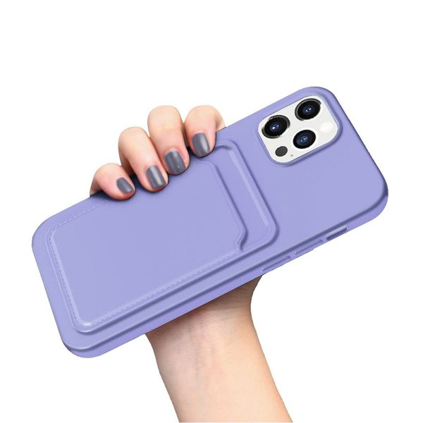 iPhone 12/iPhone 12 Pro Skal Korthållare Lila