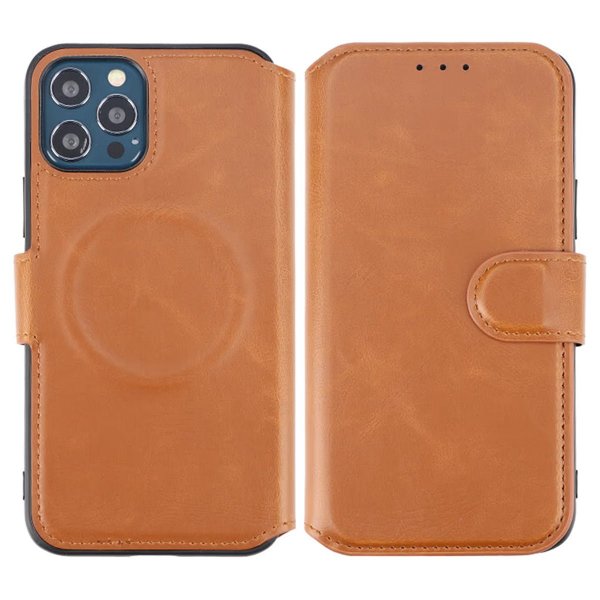 iPhone 12/iPhone 12 Pro Fodral Utfällbart Kortfack Brun