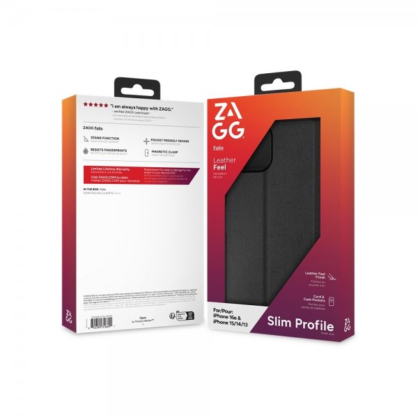iPhone 13/14/15/16e/17e Fodral Folio Svart