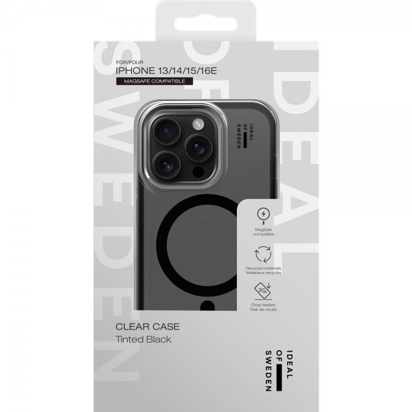 iPhone 13/14/15/16e/17e Skal Clear Case MagSafe Tinted Black