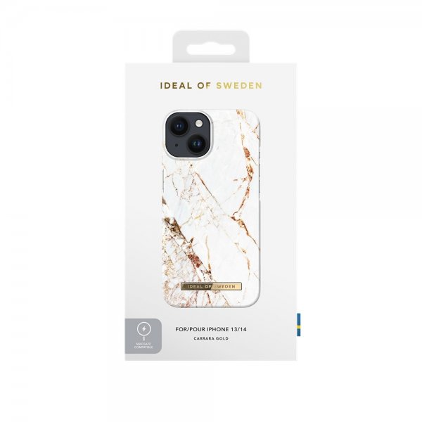 iPhone 13/14/15/16e/17e Skal Fashion Case MagSafe Carrara Gold