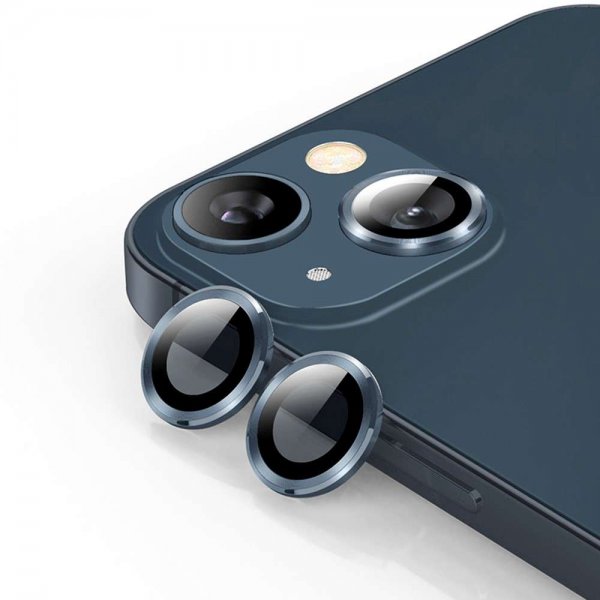 iPhone 13/iPhone 13 Mini Kameralinsskydd Härdat Glas Blå