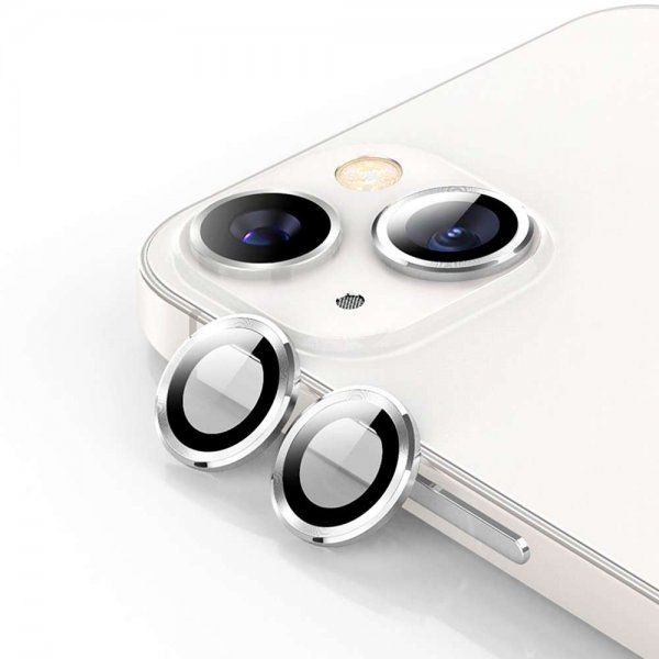 iPhone 13/iPhone 13 Mini Kameralinsskydd Härdat Glas Silver