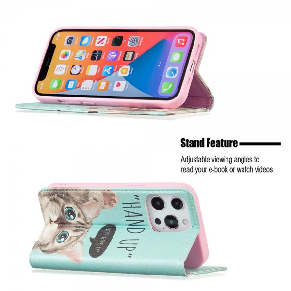iPhone 13 Pro Fodral Flip Motiv Hand Up Not Give Up