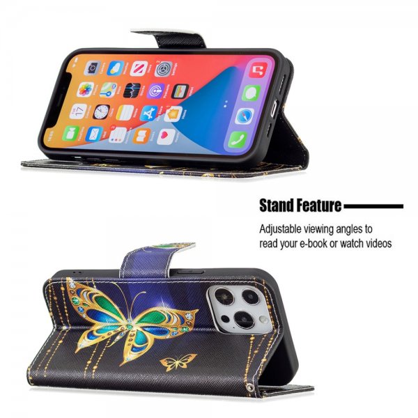 iPhone 13 Pro Fodral Motiv Glitterfjärilar