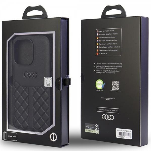iPhone 13/iPhone 13 Pro Skal Genuine Leather Case Svart