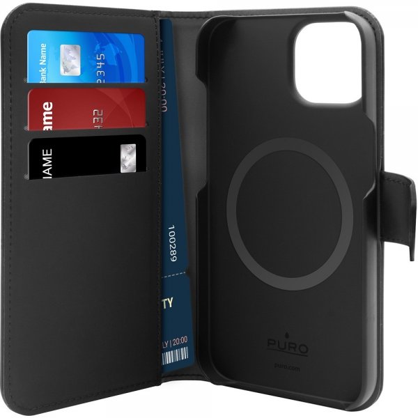 iPhone 13/iPhone 14 Fodral Detachable MagSafe Wallet Case Svart