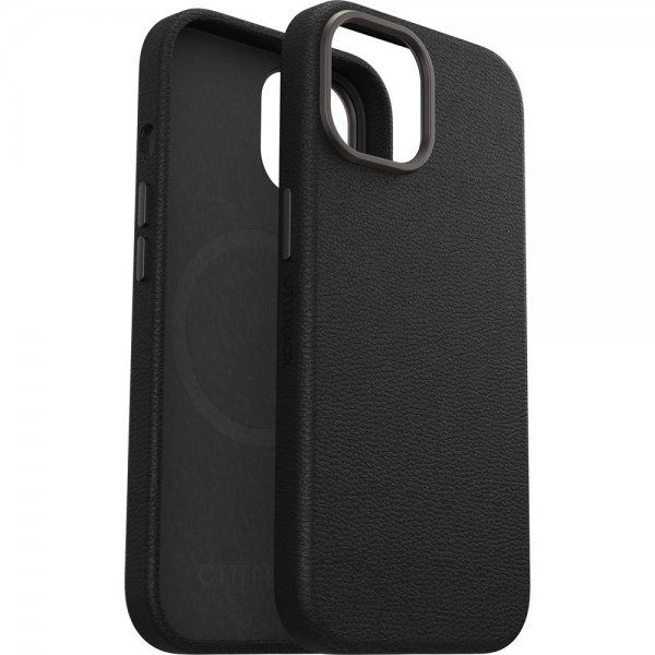 iPhone 13/14/15 Skal Symmetry Cactus Leather MagSafe Noir Ash