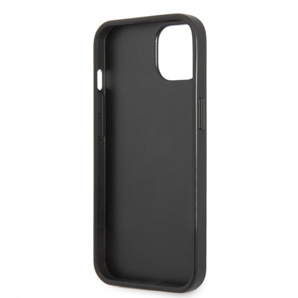 iPhone 13 Mini Skal Saffiano Metal Plaque Svart
