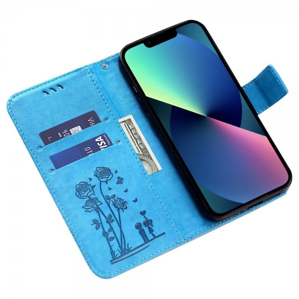 iPhone 13 Pro Fodral Blommönster Blå