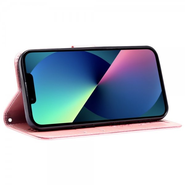 iPhone 13 Pro Fodral Blommönster Rosa