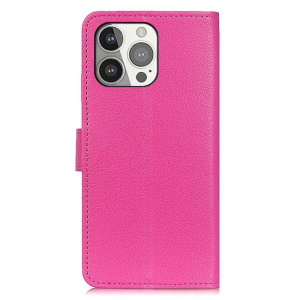 iPhone 13 Pro Fodral Litchi Magenta
