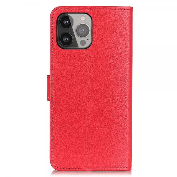 iPhone 13 Pro Max Fodral Litchi Röd