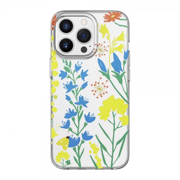 iPhone 13 Pro Skal Blommönster Blå