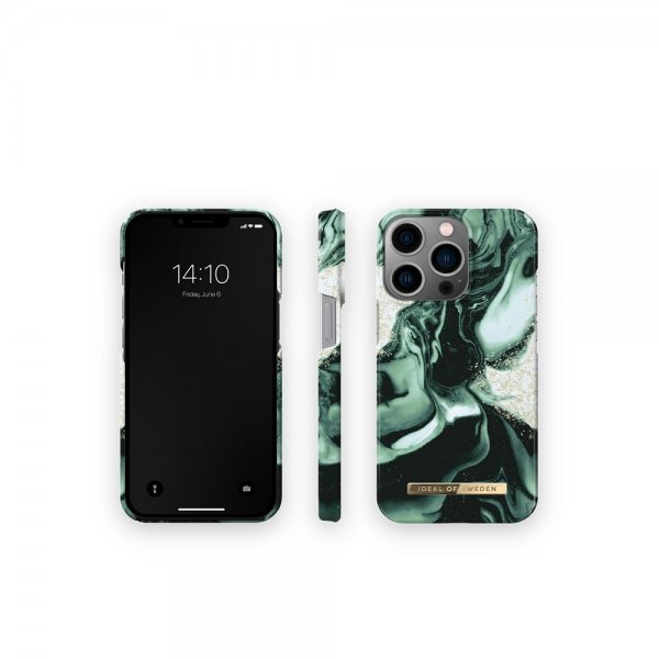 iPhone 13 Pro Skal Fashion Case Golden Olive Marble