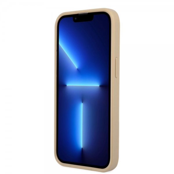 iPhone 13 Pro Skal Saffiano Metal Triangle Beige