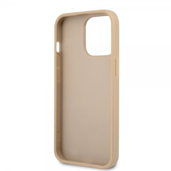 iPhone 13 Pro Skal Saffiano Metal Triangle Beige
