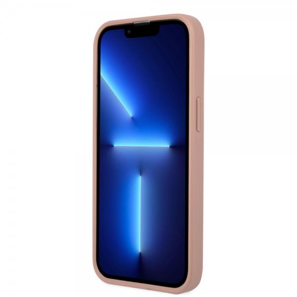 iPhone 13 Pro Skal Saffiano Metal Triangle Rosa