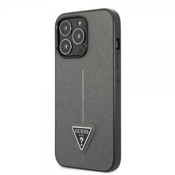 iPhone 13 Pro Skal Saffiano Metal Triangle Silver