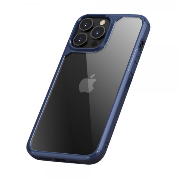 iPhone 13 Pro Skal Transparent Baksida Stöttålig Blå