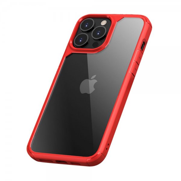 iPhone 13 Pro Skal Transparent Baksida Stöttålig Röd