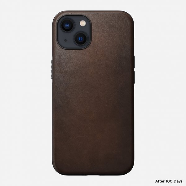 iPhone 13 Skal Modern Leather Case Rustic Brown