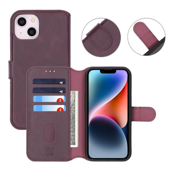 iPhone 13/iPhone 14 Fodral Magnetiskt Avtagbart Skal Lila