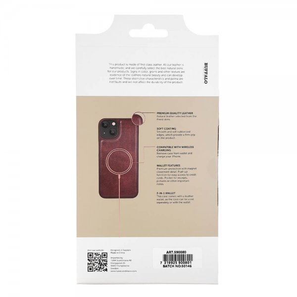 iPhone 13/14/15 Fodral 2-in-1 Detachable Wallet Brun