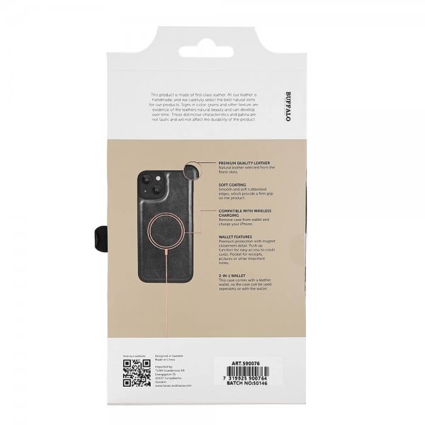 iPhone 13/14/15 Fodral 2-in-1 Detachable Wallet Svart