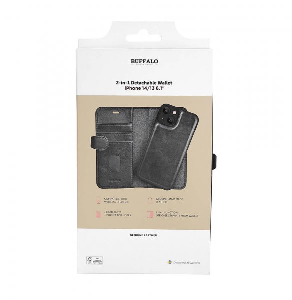 iPhone 13/14/15 Fodral 2-in-1 Detachable Wallet Svart