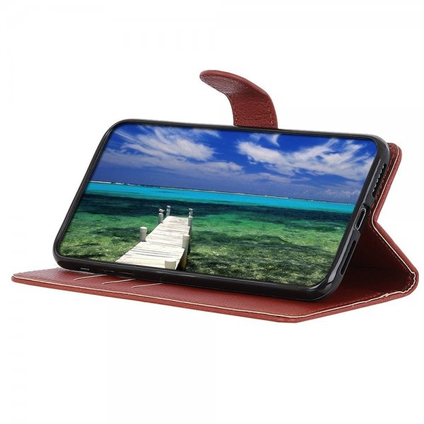 iPhone 14 Plus Fodral Litchi Brun