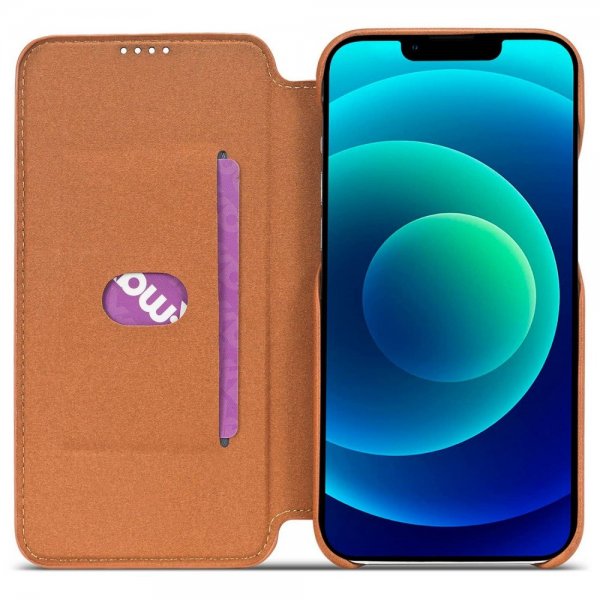 iPhone 14 Plus Fodral Flip Ljusbrun