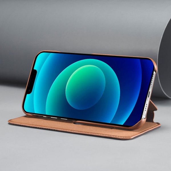 iPhone 14 Plus Fodral Flip Ljusbrun