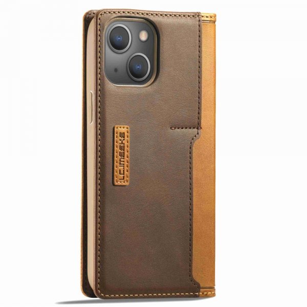iPhone 14 Plus Fodral Kortfack Utsida Brun