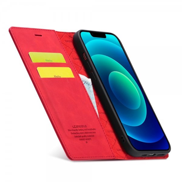 iPhone 14 Plus Fodral med Kortfack Flip Röd