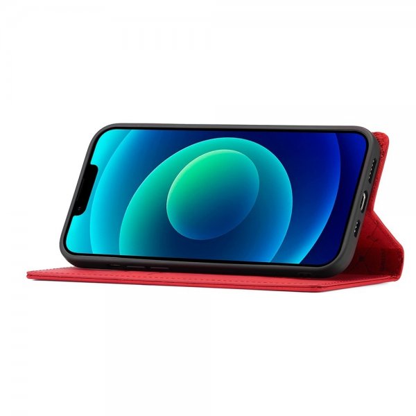iPhone 14 Plus Fodral med Kortfack Flip Röd