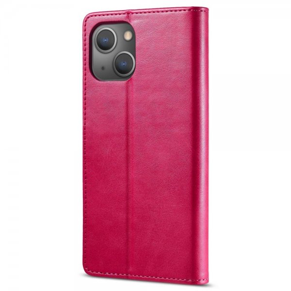iPhone 14 Plus Fodral med Kortfack Stativfunktion Magenta