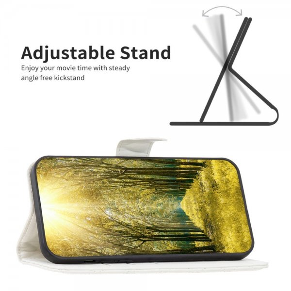 iPhone 14 Plus Fodral Rombmönster Vit