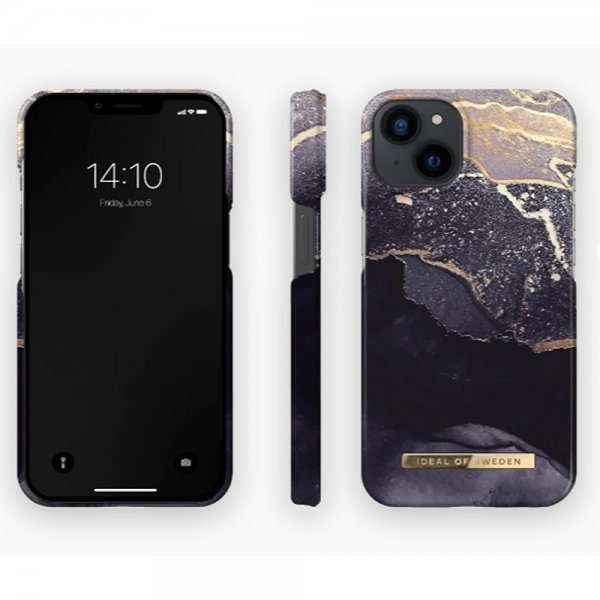 iPhone 14 Plus Skal Fashion Case MagSafe Golden Twilight Marble