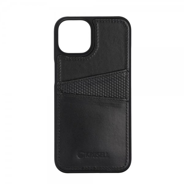 iPhone 14 Plus Skal Leather CardCover Svart