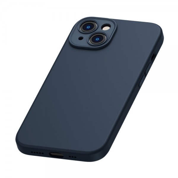 iPhone 14 Plus Skal Liquid Silica Gel MagSafe Blå
